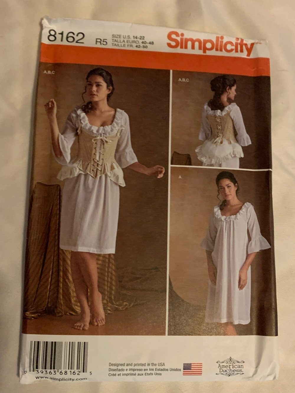 Simplicity 8163 - Sz 14-22 UNCUT-Claire’s Undergarment Outlander-18th Century